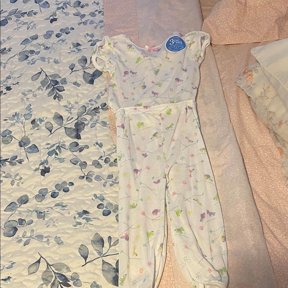 Vintage Carter's Toddler Snap Pajamas  with Floral Accents